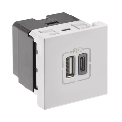 Legrand Lyncus-USB Charger-3000mA-Type A+C-2 Module-White