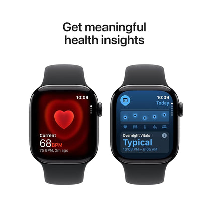 Apple Watch Series 11 GPS + Cellular 42mm Jet Black Aluminium Case with Black Sport Band - S/M