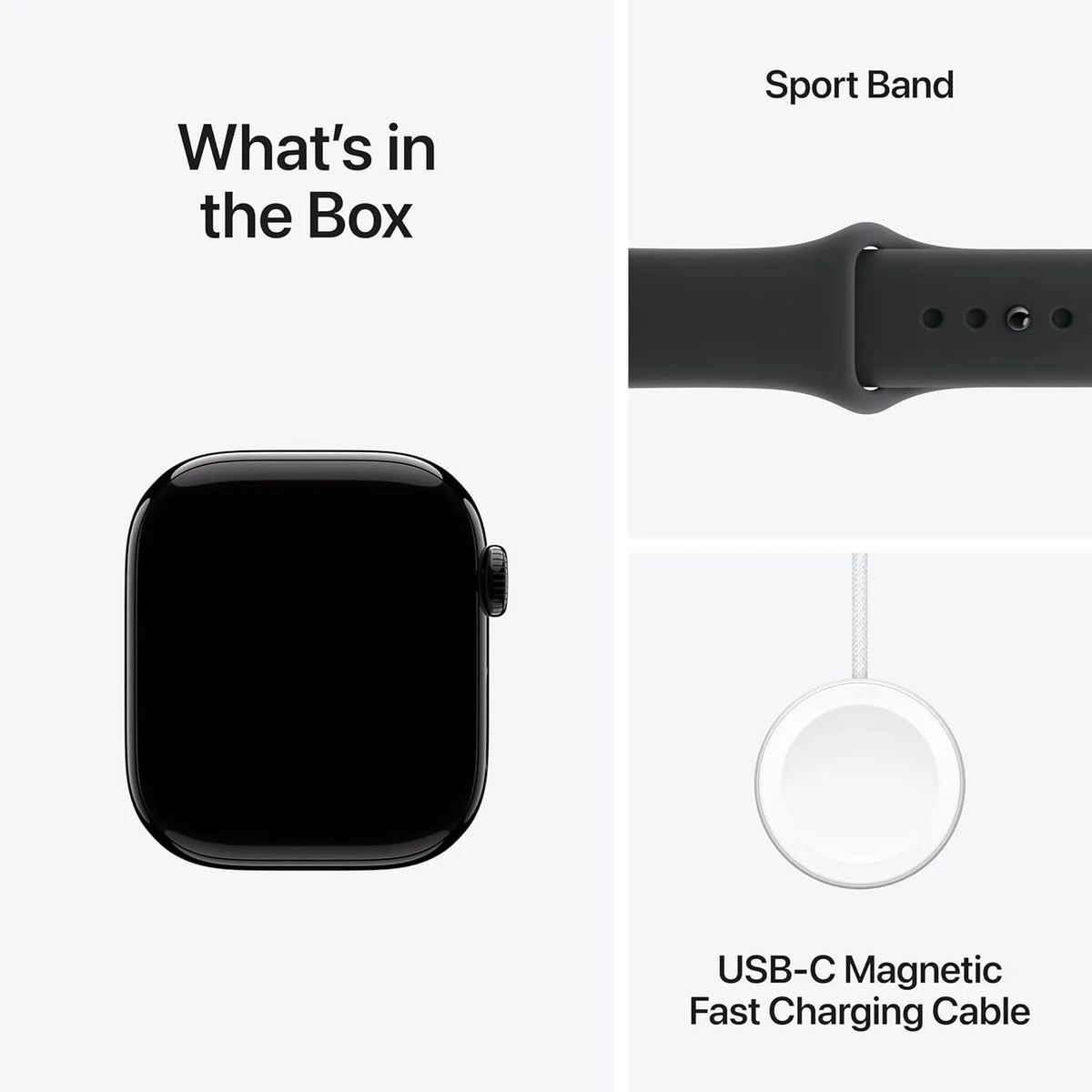 Apple Watch Series 11 GPS + Cellular 42mm Jet Black Aluminium Case with Black Sport Band - S/M