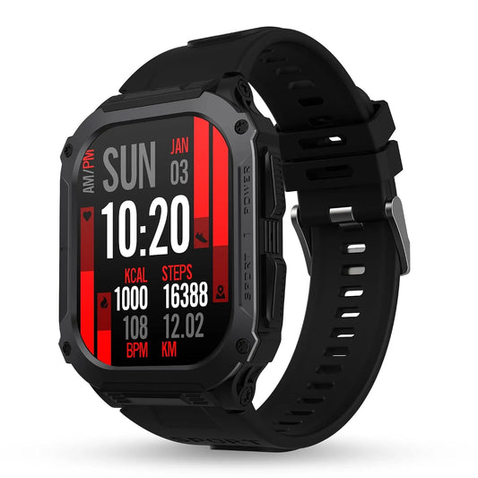 Pebble Bravo 1.99" (5.05 cm) Infinite Display, Bright HD Display 600Nits BT Calling, One Time BT Connect, 520 mAh Battery, Health Suite, Multi Sports Mode, Rugged Built - Jet Black