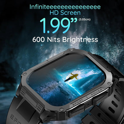 Pebble Bravo 1.99" (5.05 cm) Infinite Display, Bright HD Display 600Nits BT Calling, One Time BT Connect, 520 mAh Battery, Health Suite, Multi Sports Mode, Rugged Built - Jet Black