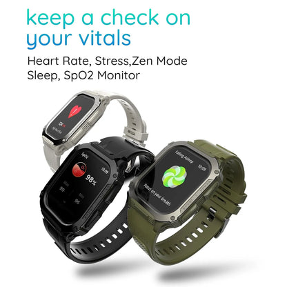 Pebble Bravo 1.99" (5.05 cm) Infinite Display, Bright HD Display 600Nits BT Calling, One Time BT Connect, 520 mAh Battery, Health Suite, Multi Sports Mode, Rugged Built - Jet Black