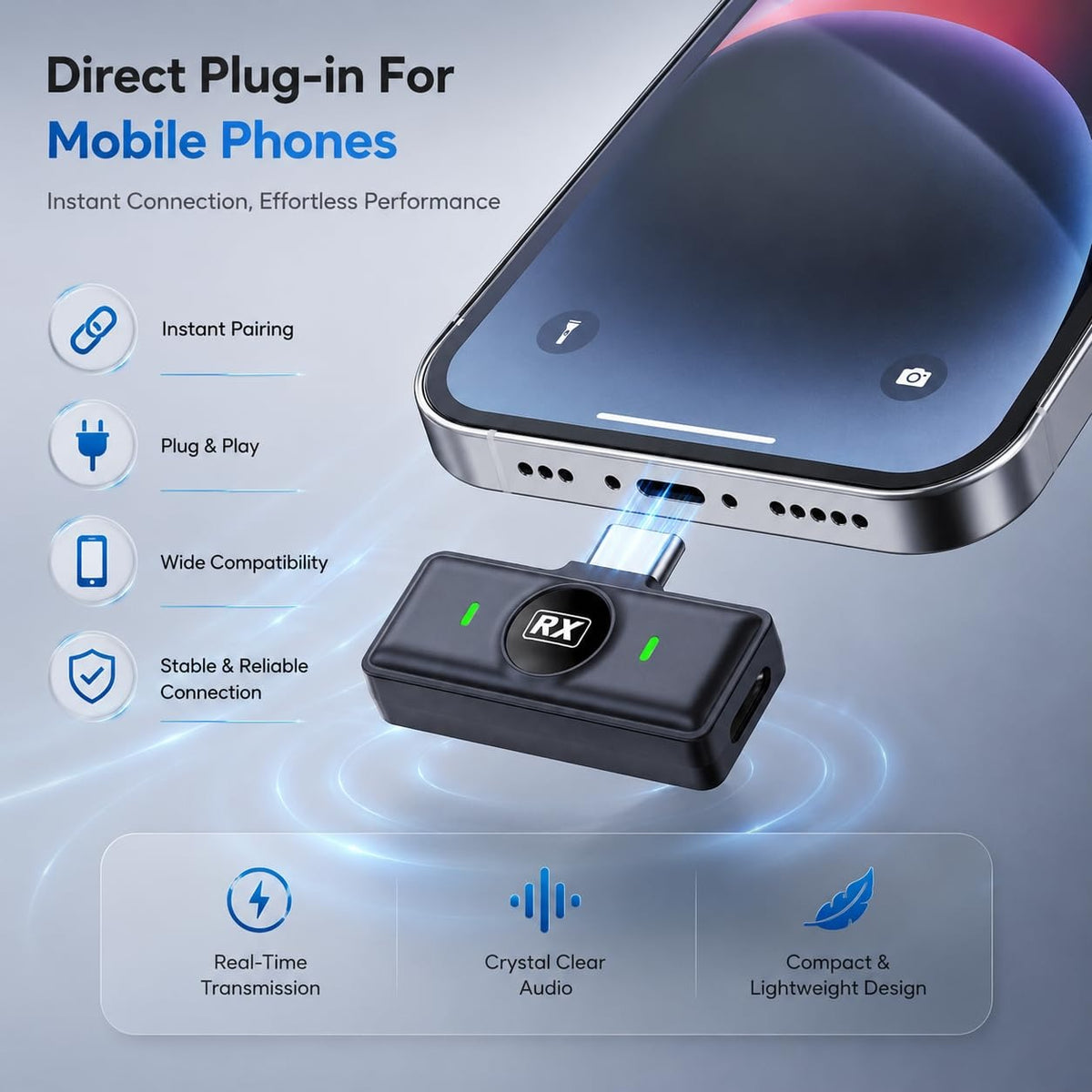 Futopia Wireless Rechargeable Microphone with Charging Case 300mAh, Noise Cancellation Mic, Clip-On Collar, 3Hr Playtime, 20m Range Perfect for YouTube, Podcast, Vlogging, Streaming & Video Recording