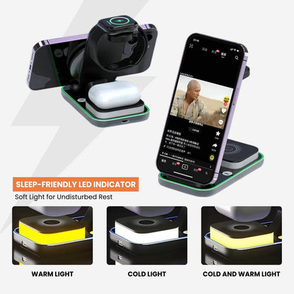Virtutron 3-in-1 Magnetic Wireless Charger Qi2 | 23W MagSafe Charging Stand | Compatible for iPhone