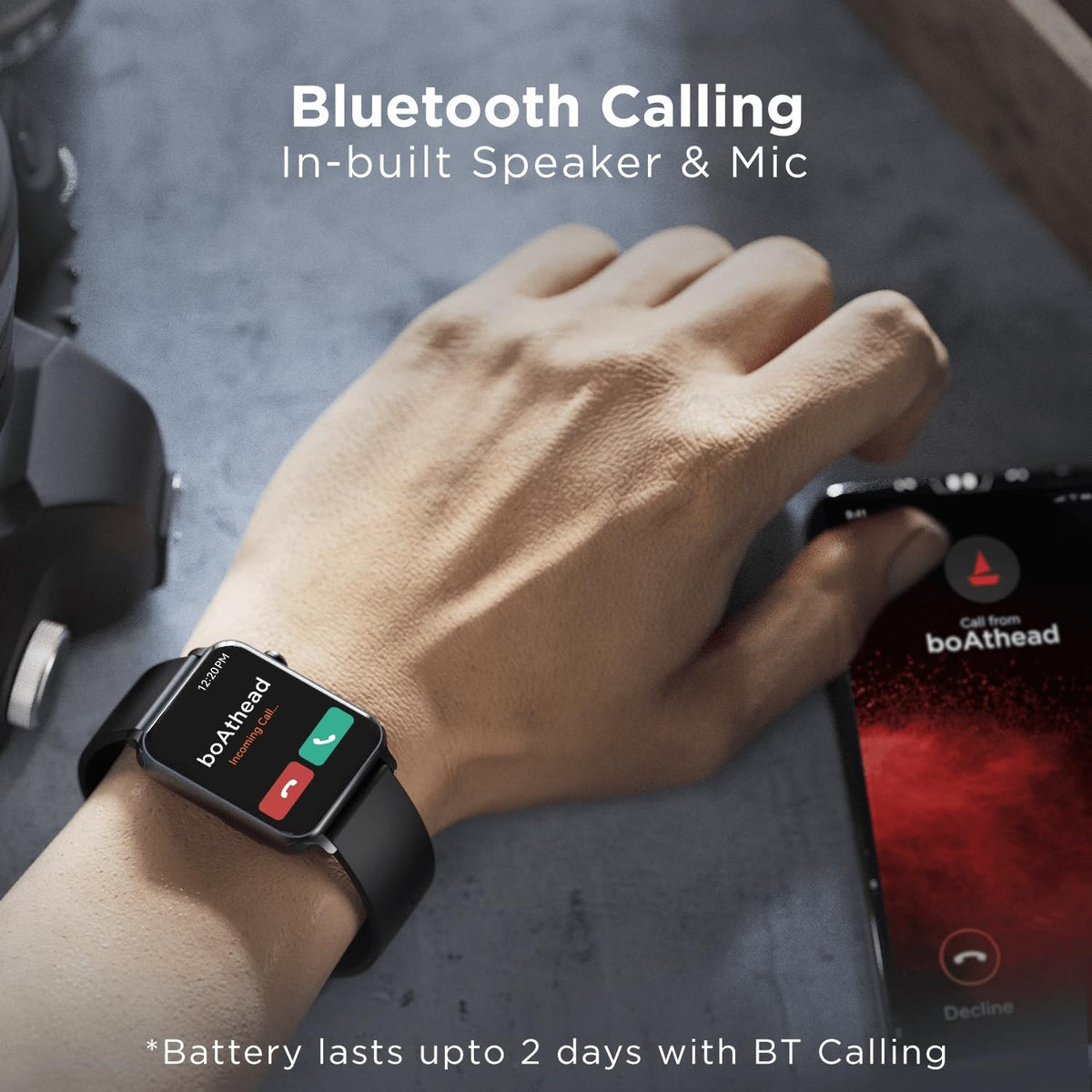 Boat Wave Call Smart Watch for Men & Women, Bluetooth Calling, 1.69" (4.2 cm) Display w/ 550 NITS, 150+ Watch Faces, Multi-Sport Modes,HR,SpO2, IP68