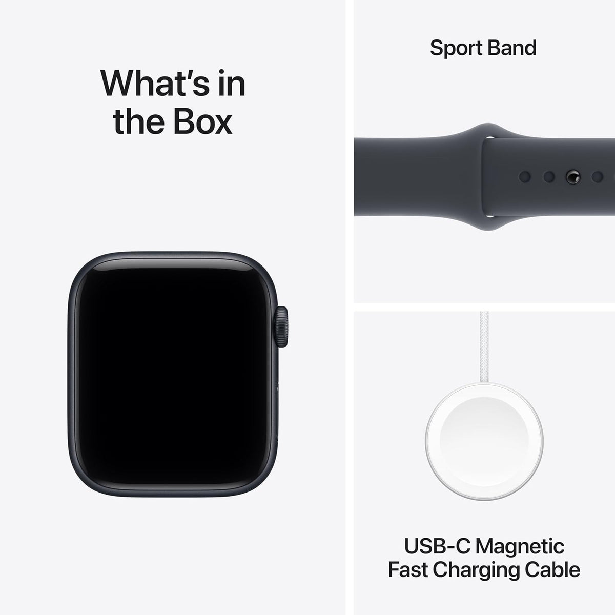 Apple Watch SE 3 GPS 44mm Midnight Aluminium Case with Midnight Sport Band - M/L