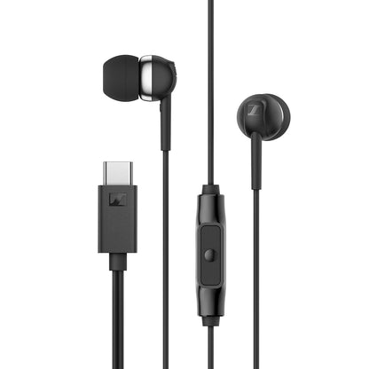 Sennheiser CX 80U Wired in-Ear Earphones with in-Line Microphone, One Button Smart Control, Lightweight Design, USB Type-C,(Black)