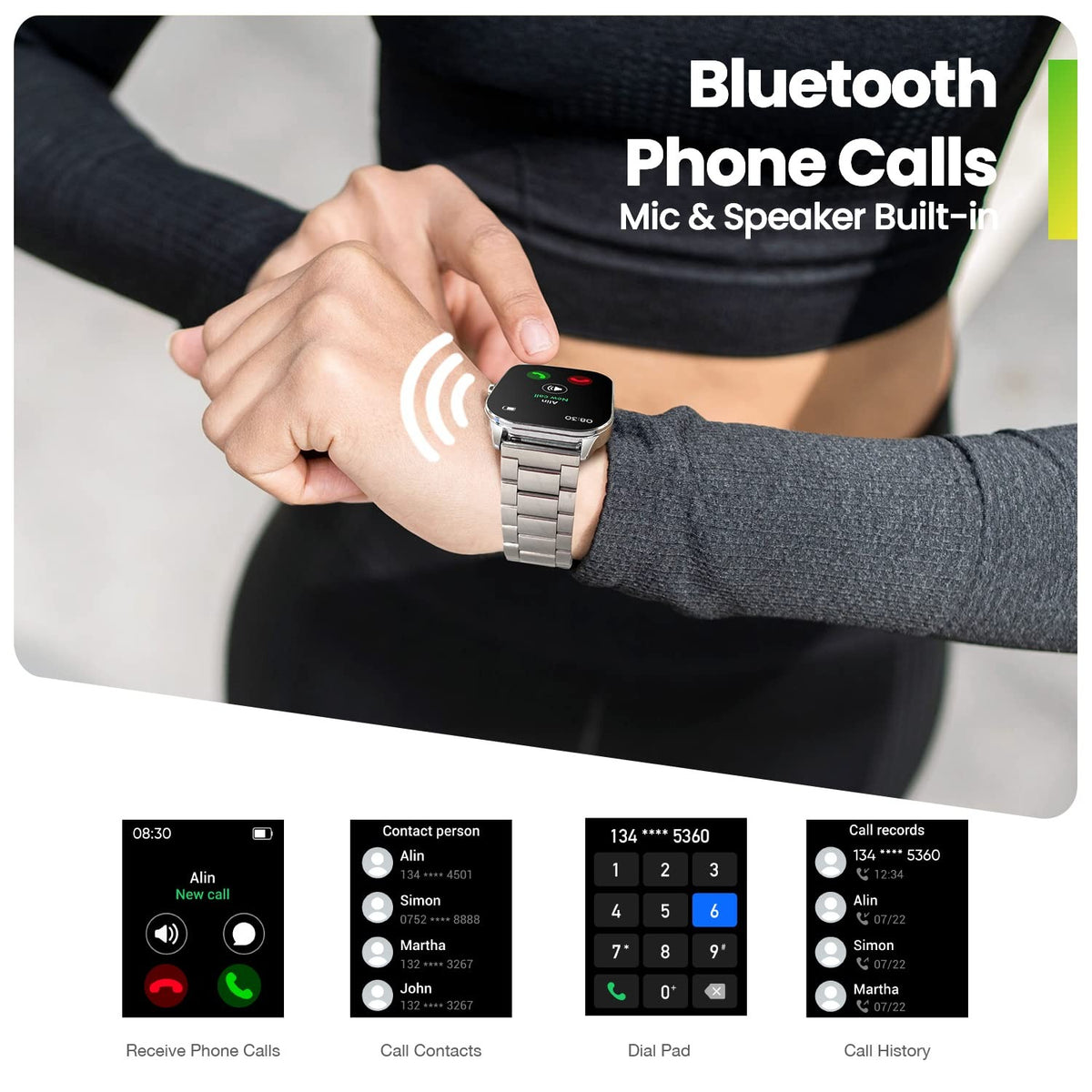 Amazfit Pop 3S Smart Watch with 1.96" AMOLED Display, BT Calling, SpO2, 12-Day Battery Life, 304 Stainless Steel, AI Voice Assistance, 100 Sports Modes, 24H HR Monitor, Music Control (Metallic Sliver)