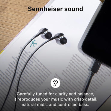 Sennheiser CX 80U Wired in-Ear Earphones with in-Line Microphone, One Button Smart Control, Lightweight Design, USB Type-C,(Black)