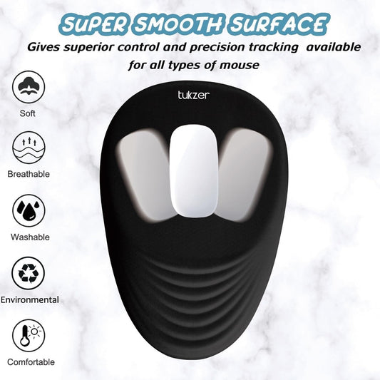 Tukzer Large Ergonomic Mouse Pad Wrist Support with Massage Design, Memory Foam, Non-Slip PU Base