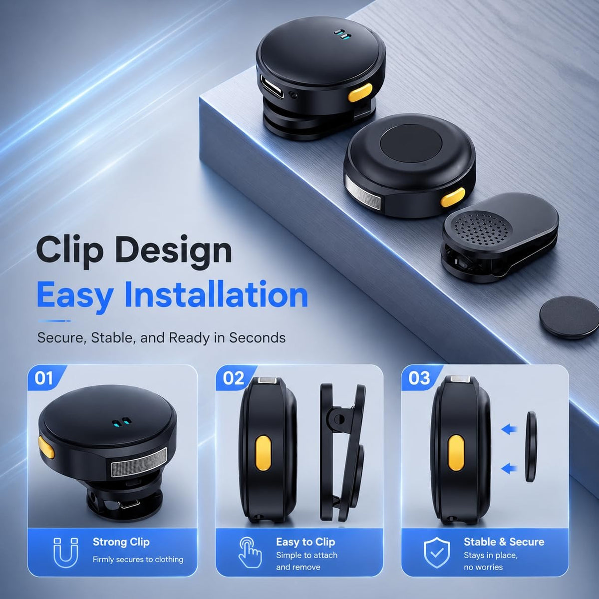 Futopia Wireless Rechargeable Microphone with Charging Case 300mAh, Noise Cancellation Mic, Clip-On Collar, 3Hr Playtime, 20m Range Perfect for YouTube, Podcast, Vlogging, Streaming & Video Recording