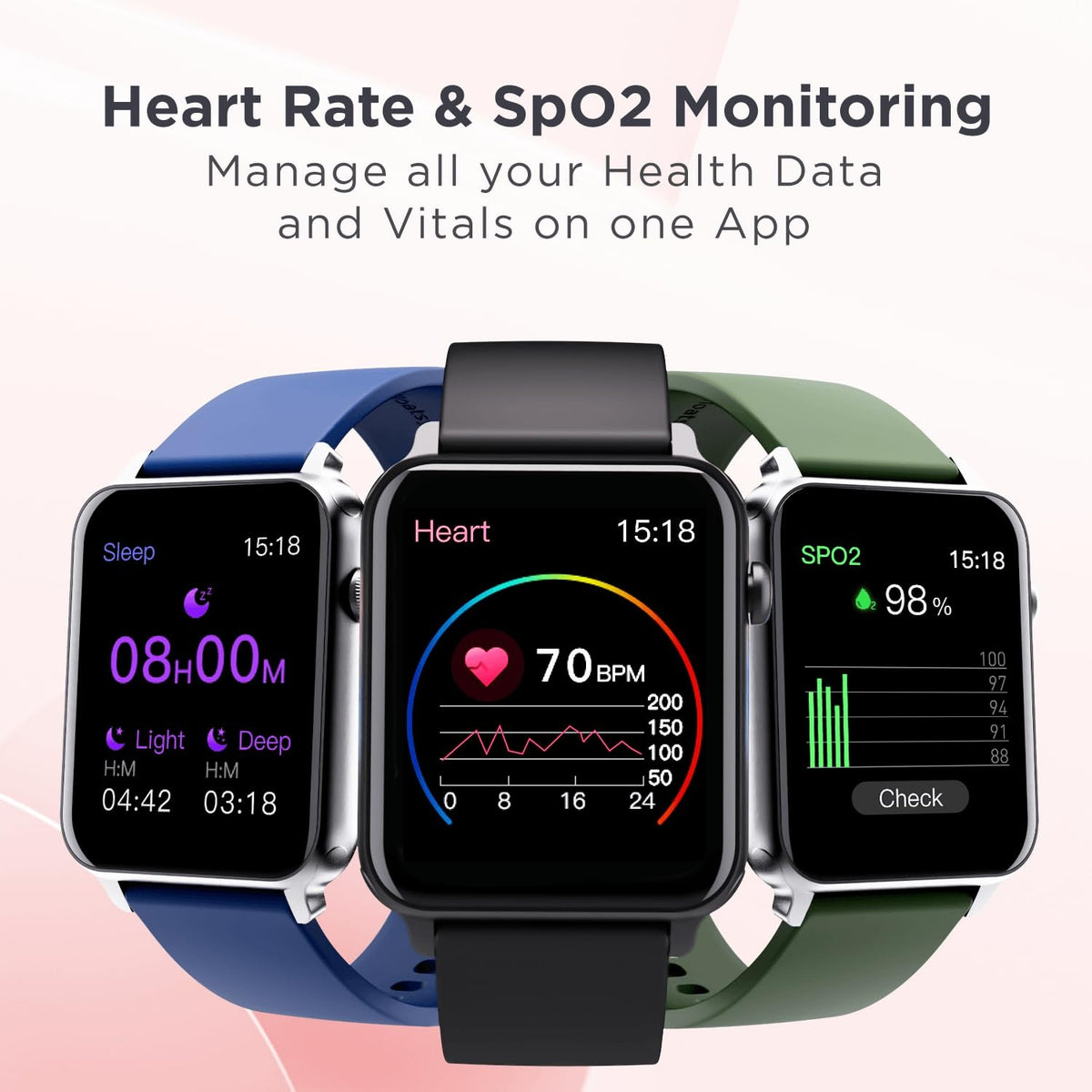 Boat Wave Call Smart Watch for Men & Women, Bluetooth Calling, 1.69" (4.2 cm) Display w/ 550 NITS, 150+ Watch Faces, Multi-Sport Modes,HR,SpO2, IP68