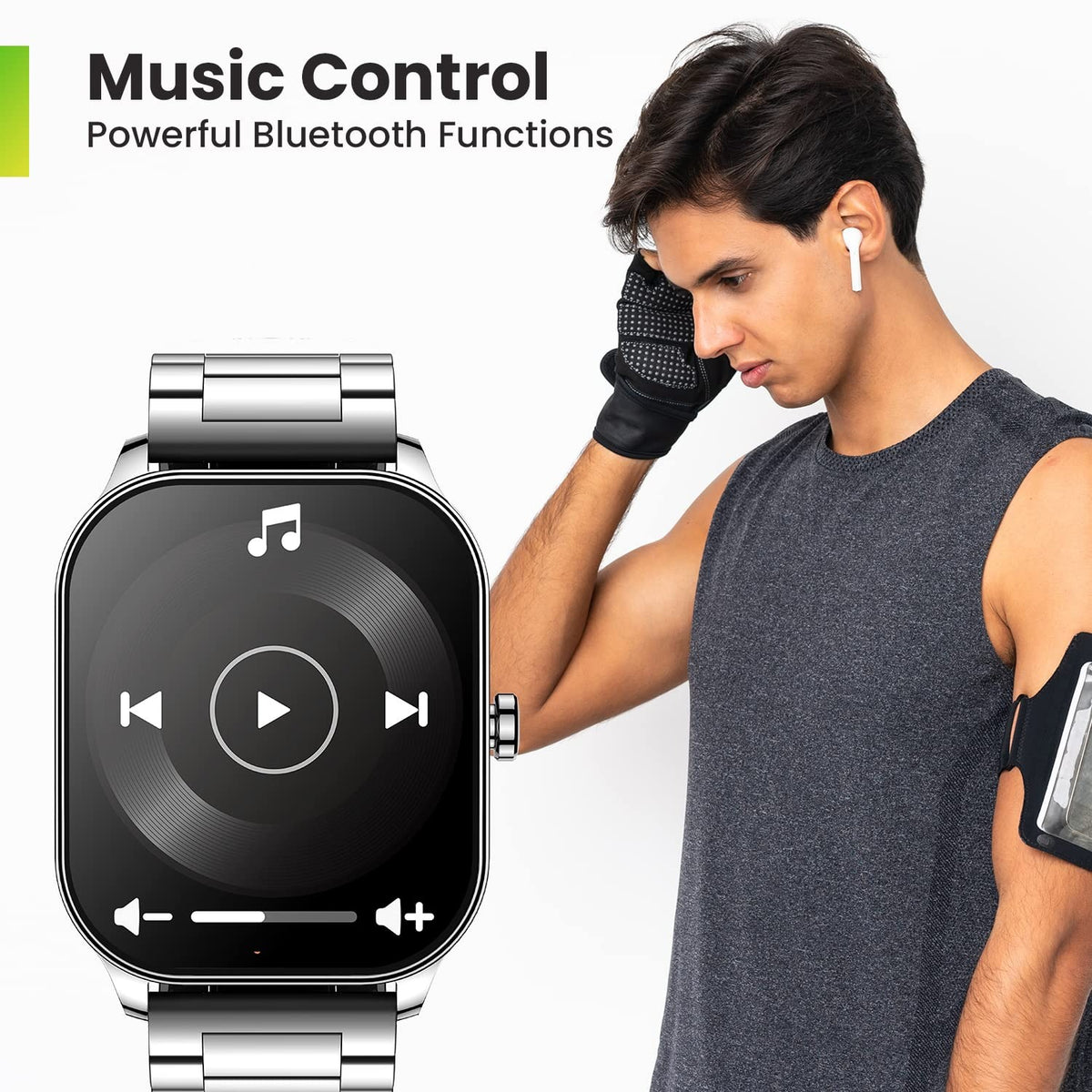 Amazfit Pop 3S Smart Watch with 1.96" AMOLED Display, BT Calling, SpO2, 12-Day Battery Life, 304 Stainless Steel, AI Voice Assistance, 100 Sports Modes, 24H HR Monitor, Music Control (Metallic Sliver)