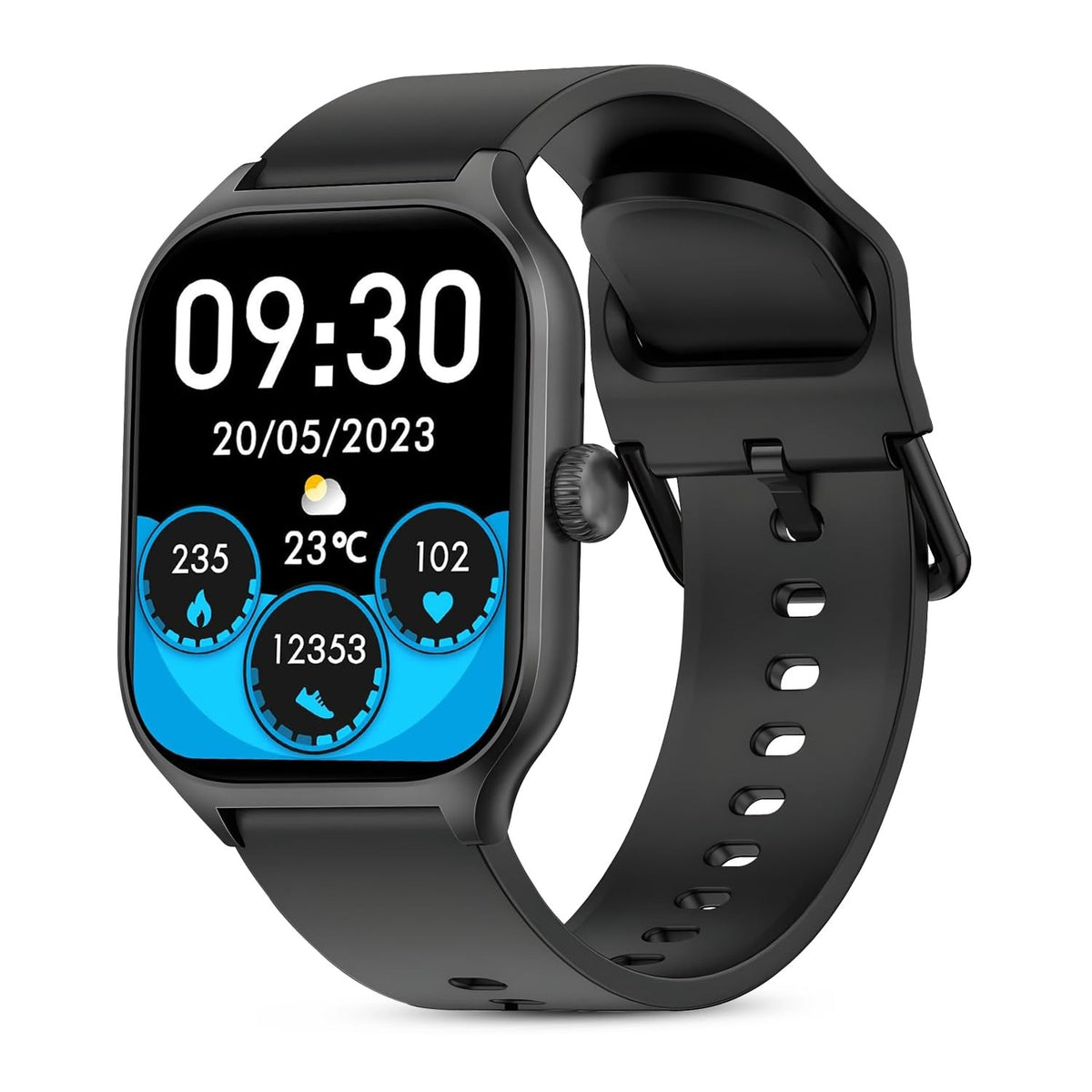 PunnkFunnk H9 Smart Watch 2.01" TFT Display, Bluetooth 5.0 with 100+ Sports Mode, Heart Rate & Blood Oxygen Monitor, Call & Message Reminders Compatible with Android & iOS, IP67 Waterproof