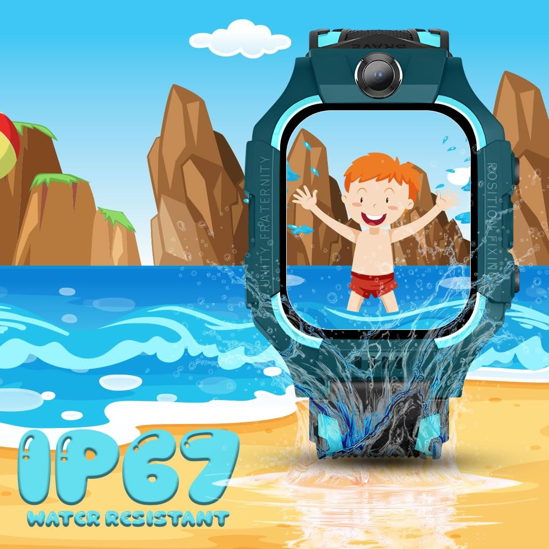 Melbon® 2G Sim Card SmartWatch for Kids, LBS Location Tracking, Voice Message, Cameras, 2G Voice Calling & Message, SOS, Geo-Fencing, Games - Perfect for Child Safety and Entertainment