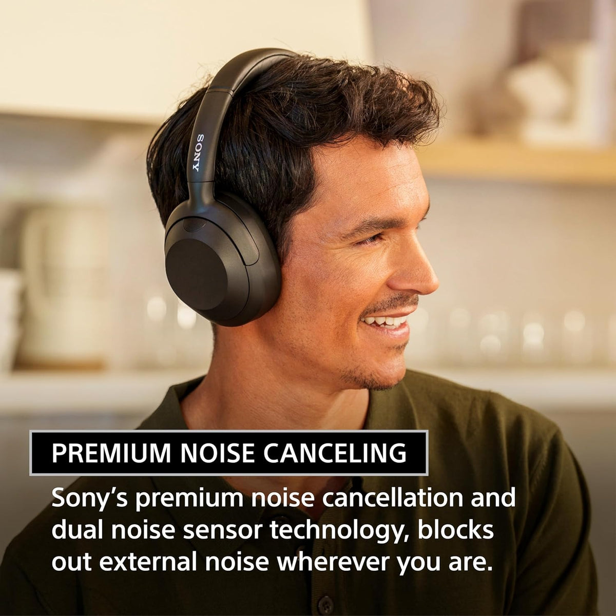 Sony ULT Wear WH-ULT900N Noise Cancellation Wireless Bluetooth Over Ear Headphones with Massive Bass, Up to 50Hrs Battery-Black