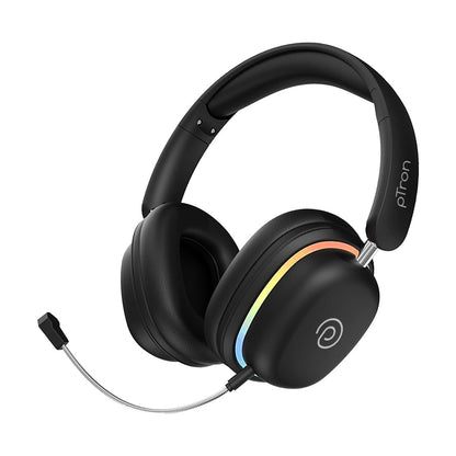 pTron Studio Xtreme Wireless Over-Ear Headphones – 70H, RGB & Low Latency