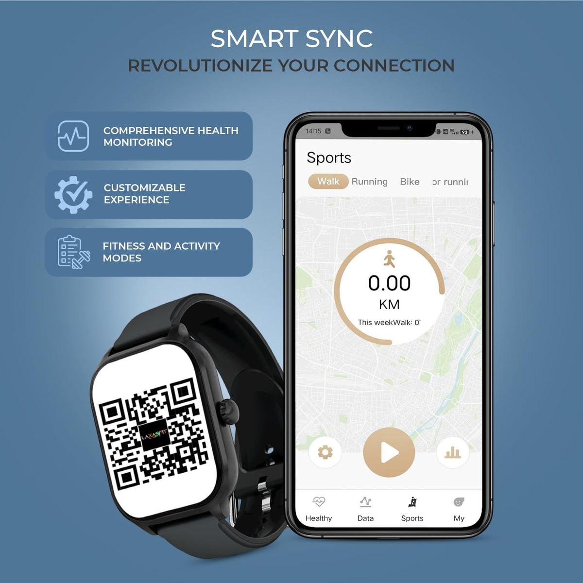 PunnkFunnk H9 Smart Watch 2.01" TFT Display, Bluetooth 5.0 with 100+ Sports Mode, Heart Rate & Blood Oxygen Monitor, Call & Message Reminders Compatible with Android & iOS, IP67 Waterproof