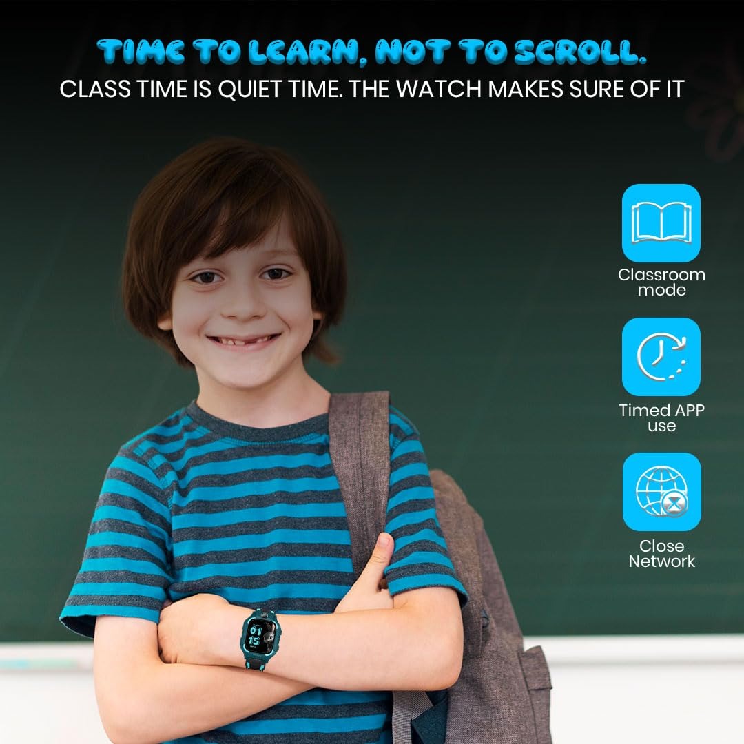 Melbon® 2G Sim Card SmartWatch for Kids, LBS Location Tracking, Voice Message, Cameras, 2G Voice Calling & Message, SOS, Geo-Fencing, Games - Perfect for Child Safety and Entertainment