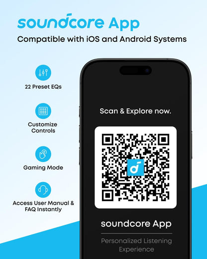 soundcore R50I NC by Anker Noise Cancelling in Ear Earbuds,Strong 42Db Adaptive Noise Cancelling,Powerful Bass,45H Playtime,2-in-1 Case and Phone Stand,Ip54,Fast Charge 10Min = 120 Min,Bluetooth 5.4