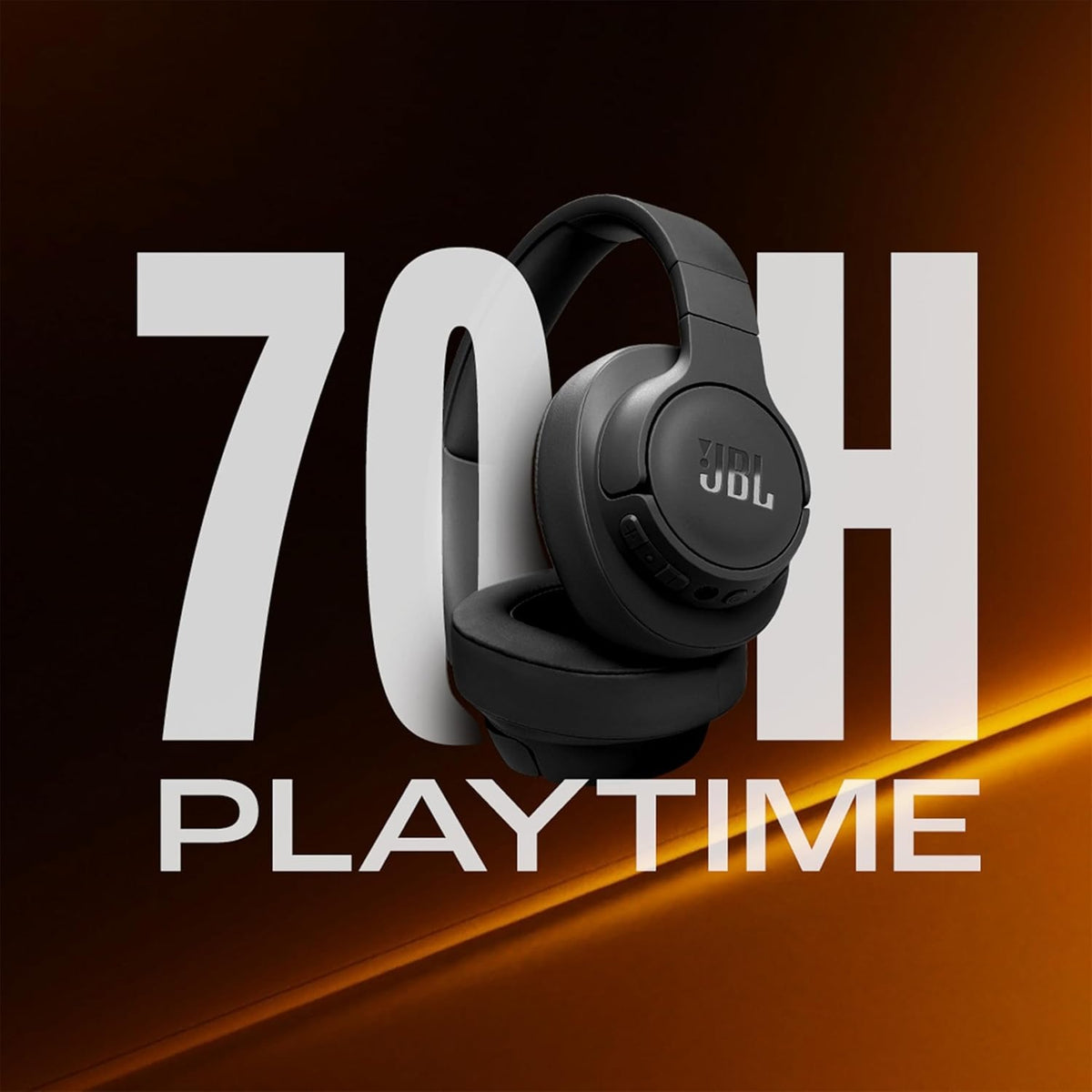 JBL Tune 770NC Wireless Over Ear Headphones with Adaptive Noise Cancellation, Upto 70H Battery, Smart Ambient, Speed Charge, Customized EQ, Google Fast Pair, Multipoint Connect, BT 5.3 - Black