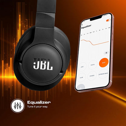 JBL Tune 770NC Wireless Over Ear Headphones with Adaptive Noise Cancellation, Upto 70H Battery, Smart Ambient, Speed Charge, Customized EQ, Google Fast Pair, Multipoint Connect, BT 5.3 - Black
