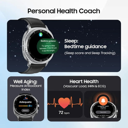Samsung Galaxy Watch8 Classic (46mm LTE, Black) with 3nm Processor | Dual GPS | Sapphire Glass & Stainless Steel | 5ATM & IP68 | BP, ECG, IHRN & Vascular Load Monitoring | Anti-oxidant Index