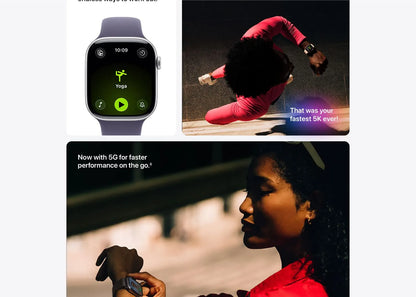 Apple Watch Series 11 GPS + Cellular 42mm Jet Black Aluminium Case with Black Sport Band - S/M