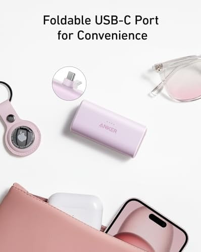 Anker iPhone 15 Portable Charger, Nano Power Bank with Built-in USB C Connector,5,000mAh Portable Charger 22.5W,for iPhone 15 Series,Samsung S22/23 Series,iPad Pro/Air,AirPods