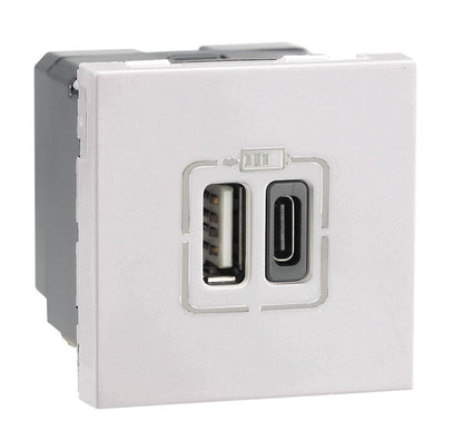 Legrand Lyncus-USB Charger-3000mA-Type A+C-2 Module-White