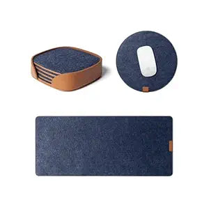 DailyObjects Felt Desk Trio Bundle with Desk Mat|Coaster|Orb Mouse Pad